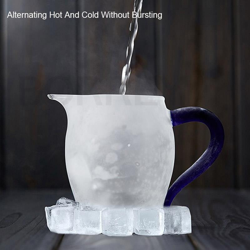 BORREY 300ML Glass Teapot Fair Cup Cha Hai Heat-resisting Glass Teacup Mug With Handle Gongdao Cup Tea Ceremony Cup Puer Kettle