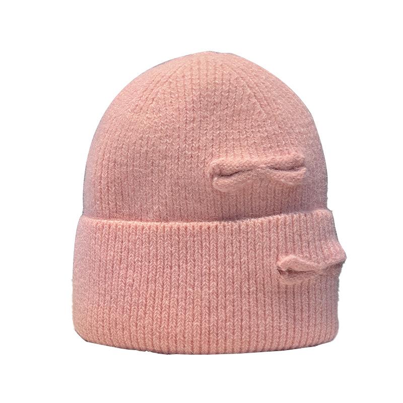 Korean version of fashion hole knitted wool hat men and women autumn and winter outdoor warm bag head cold hat lazy knitted hat