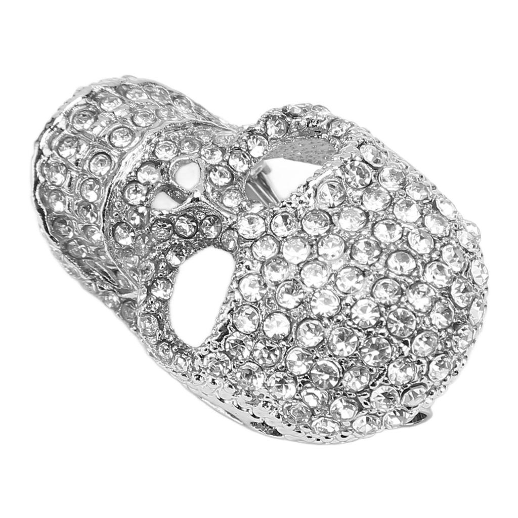 Skull Pin Brooch Sparkling Vintage Decorative Clear Rhinestone Skull Head Pin Brooch for Halloween