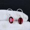 Серьги из серебра 925 пробы с красным гранатом, серьги-подвески из серебра в стиле бохо, подарки на годовщину, подарки для нее