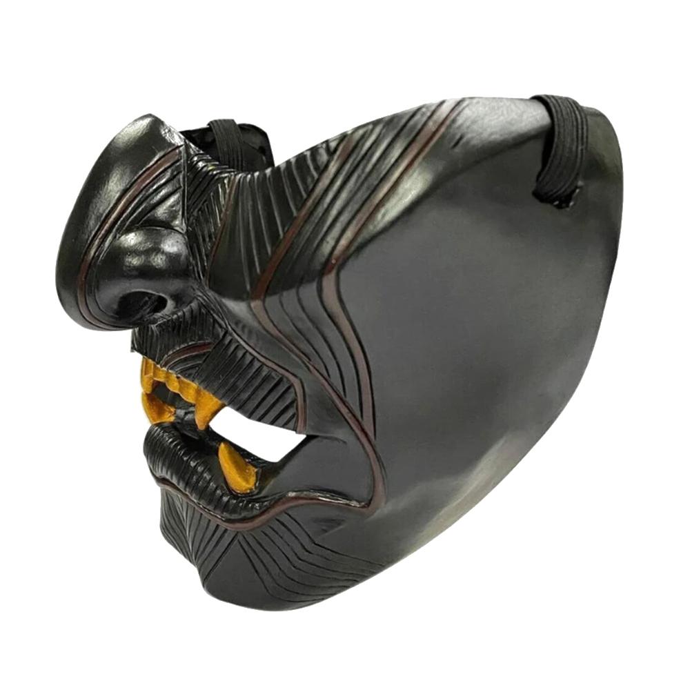 Маска Они Самурая на пол-лица для Хэллоуина, реквизит для косплея