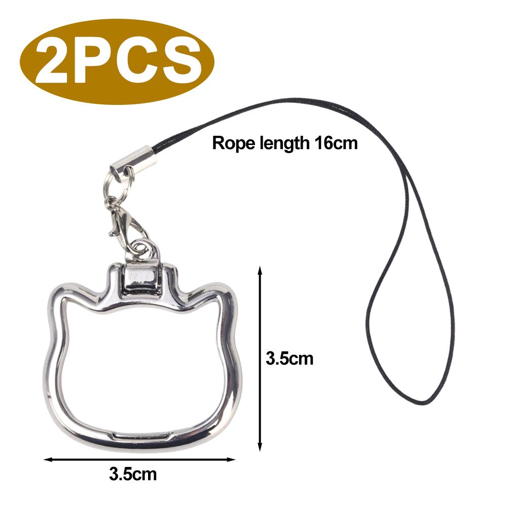 Multifunctional Cellphone Short Lanyard Straps Cute Cat Shaped Phone Holder Stand Folding Kickstand for IPhone Samsung Xiaomi
