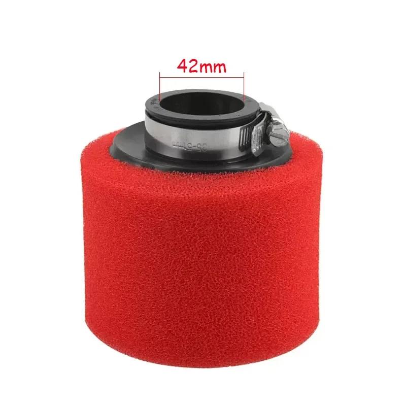 35/38/40/42/45/48/50mm Air Filter Black/Red Double Sponge Filter Cleaner Off Road Motorcycle ATV Beach Dirt Pit Bike Accessories