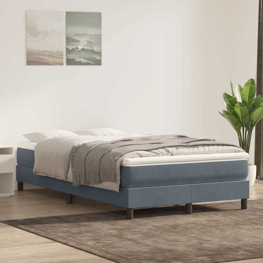 Łóżko Typu Box Spring Bez Materaca Ciemnoszary 120X210 Cm