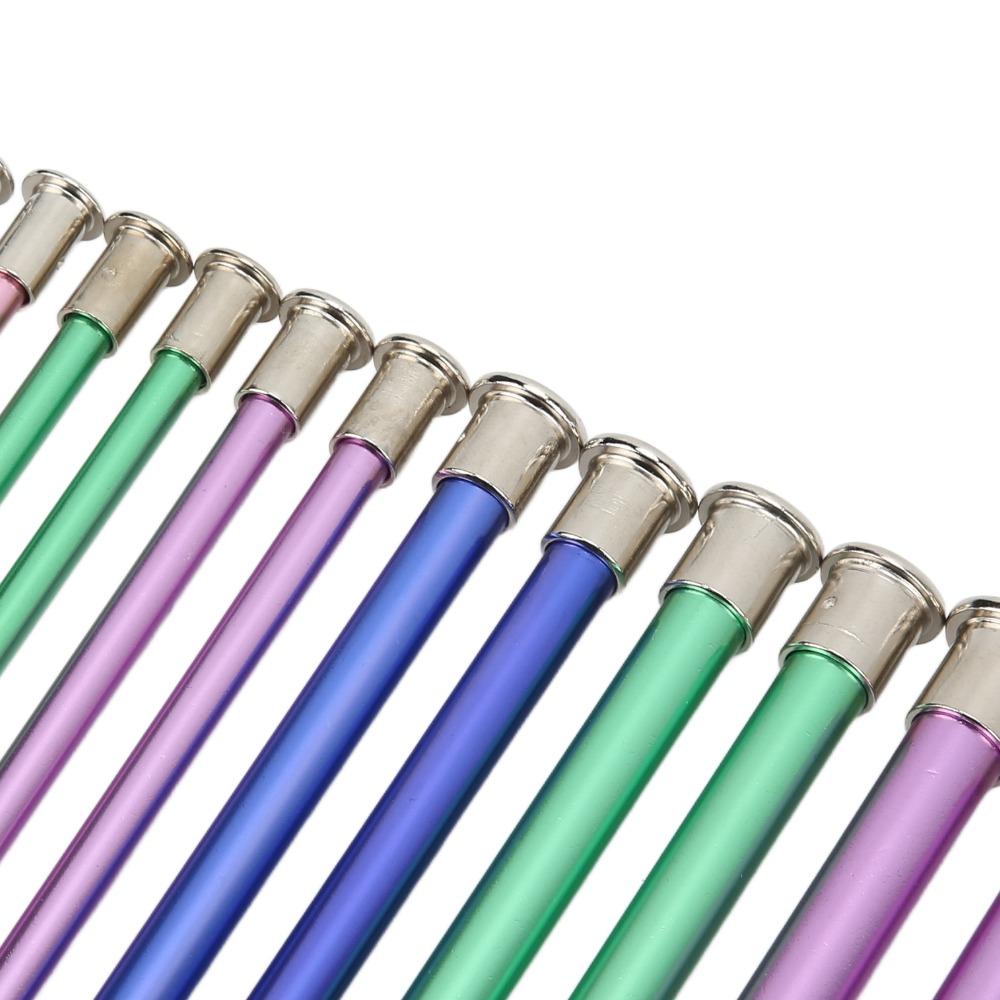 3.0-10.0mm Aluminum Knitting Needles 22pcs in 11 Sizes Colored Straight Needles  For Adults