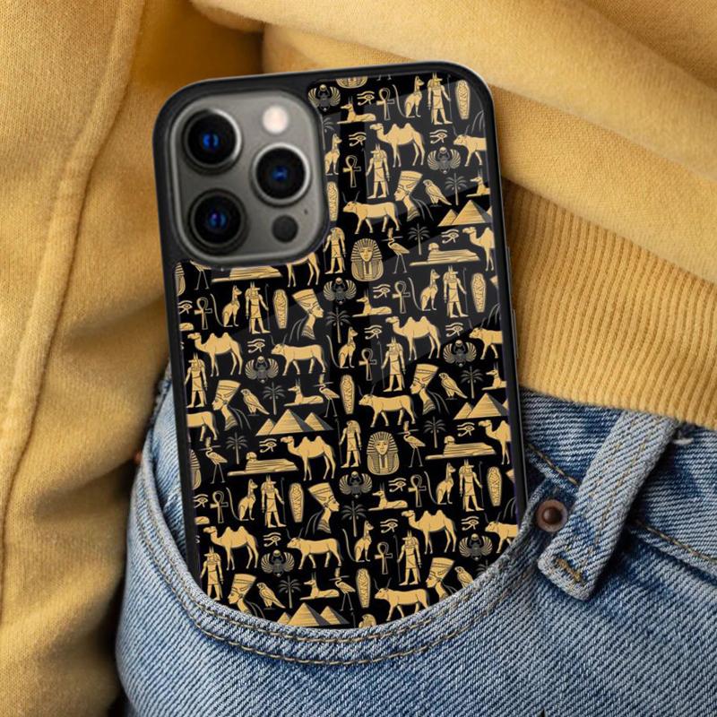 Египет Нефертити Анубис Анх Мягкий чехол для телефона для iPhone 17 Air 16e Pro max 15 Pro 13 14 Plus 11 12 MagSafe Магнитный Coque