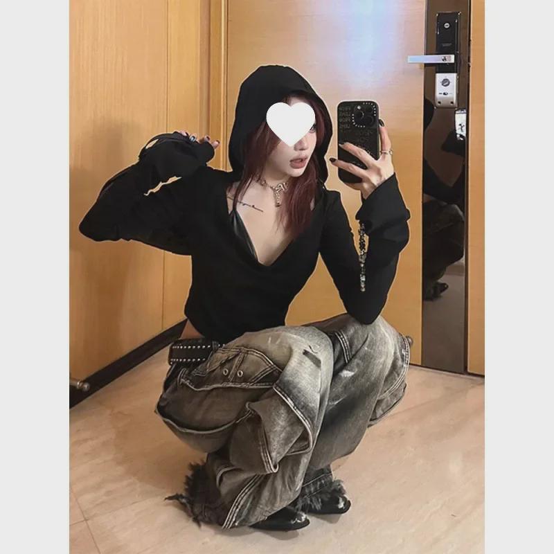 Унисекс Широкие джинсы с принтом «Tie-Dye Graffiti» — Летний стиль с потертостями в стиле ретро