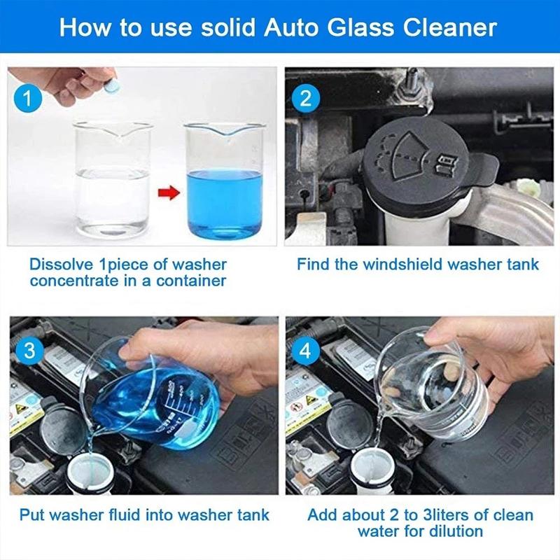 10/40Pcs Solid Cleaner Car Windscreen Wiper Effervescent Tablets Glass Toilet Cleaning Car Accessories