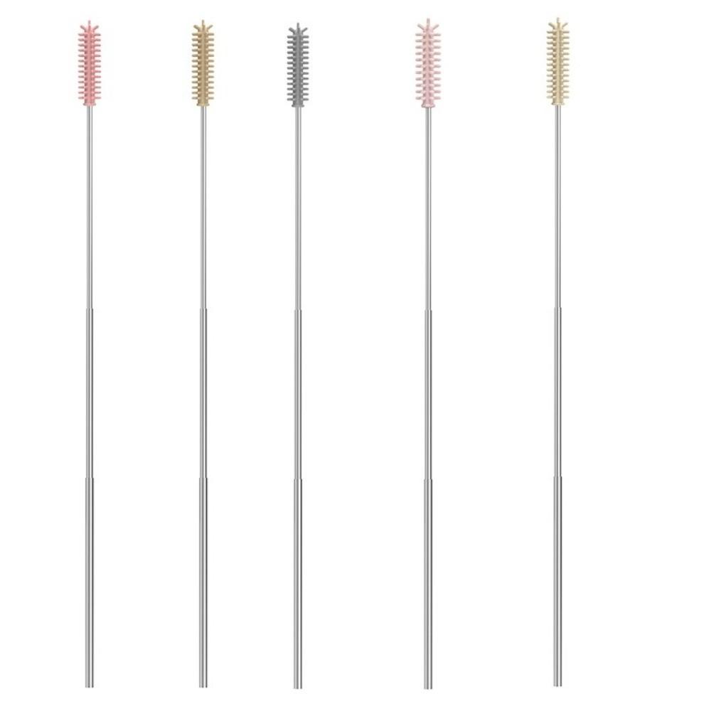Heat Resistant Silicone Straw Brush 304 Stainless Steel Tube Cleaner Straw Maintenance