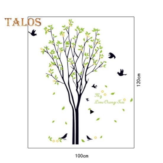 TOP-MART Lemon Tree Bird Wall Sticker Adhesive Decal Mural Living Room Bedroom Home Decor