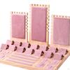 Лоток для хранения ювелирных изделий, подставка для ожерелья, деревянная витрина 15,3x9,2x9 дюймов, розовая для магазина