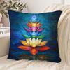 Chakra Rainbow Lotus Pillow Cover Spiritual Yoga Meditation Print Boho Zen Floral Cushion Case For Sofa Bed Couch Home Decor