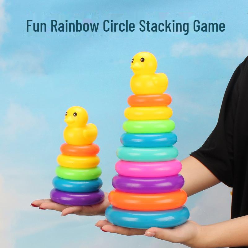 Развивающая игрушка для малышей «Цветные радужные кольца» (Возраст 1-3 года)