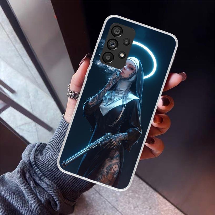 Dark Demon Nun Phone Case For Samsung Galaxy A12 A52S A42 A32 A22 A51 A50 Note 20 Ultra 10 S10 Plus A71 A70 A31 A30 A10S Galaxy
