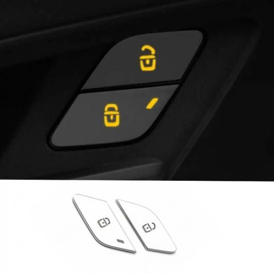 Inner Door Buckle Button Switch Sticker Matte Silver - For Benz GLA W156