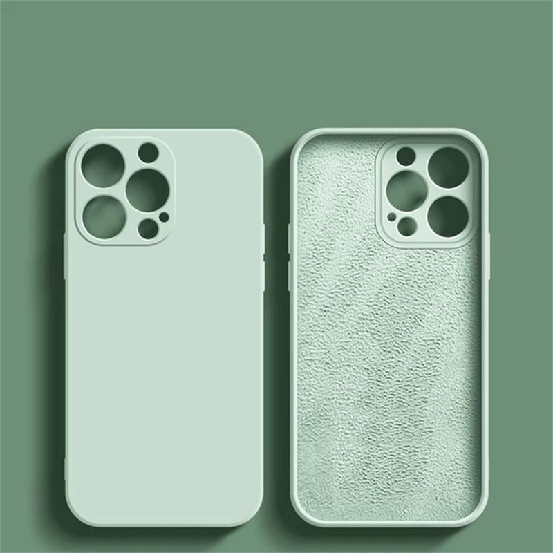 Жидкий силиконовый однотонный чехол для телефона для iPhone 15 14 Pro Max 13 12 11 XS XR X Mini 7 8 Plus SE противоударный мягкий чехол