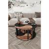 Yin Yang Unity Serenity Coffee Table Set Of 4 Black Walnut 70 Cm Diameter
