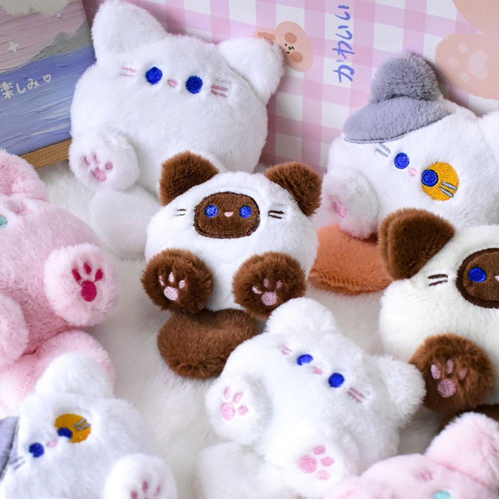 Plush Brooch Cute Cat Plush Doll Soft Animal Plush Key Chain Friends Birthday Gifts