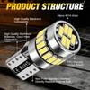 2 шт. Светодиодные лампы W5W T10 Canbus 4014 24SMD 168 194 LED 5W5 Для салона автомобиля, купола, чтения, подсветки номерного знака, сигнальная лампа 6000K Белый