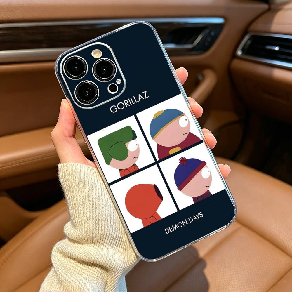 Cartoon S-South P-Park Phone Case For iPhone17,16,15,14,13,12,Pro Max,16/15/14 Plus  XS Soft Silicone Transparent Cover