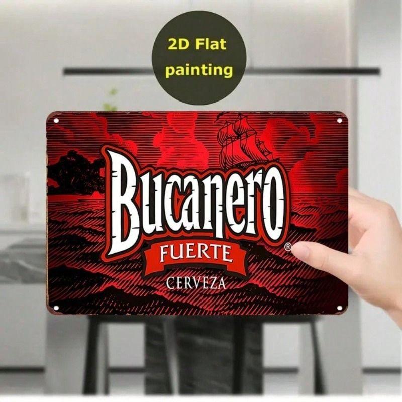 Металлическое Настенное Искусство Кубинское Пиво Bucanero Fuerte Ретро Вывеска для Бара Декор Паба