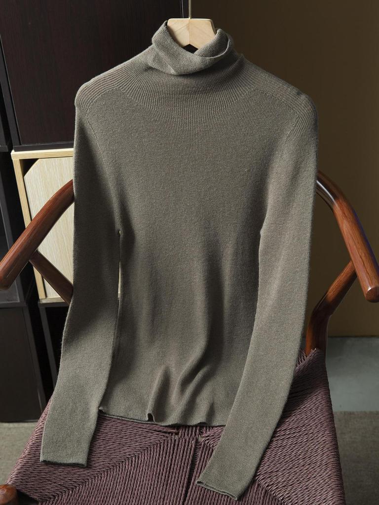 Skin-Friendly Seamless Merino Wool Base Layer Knitwear - Half & Full High Neck