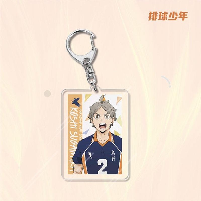 Anime Games Volleyball Boy Acrylic Keychain Metal Ring Car Bag Key Decoration Accessory Gift Anime Gifts Pendant