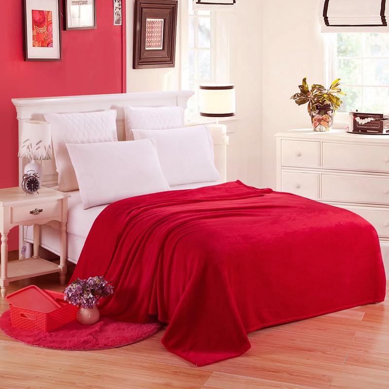 Solid Color Coral Fleece Flannel Nap and Gift Blanket