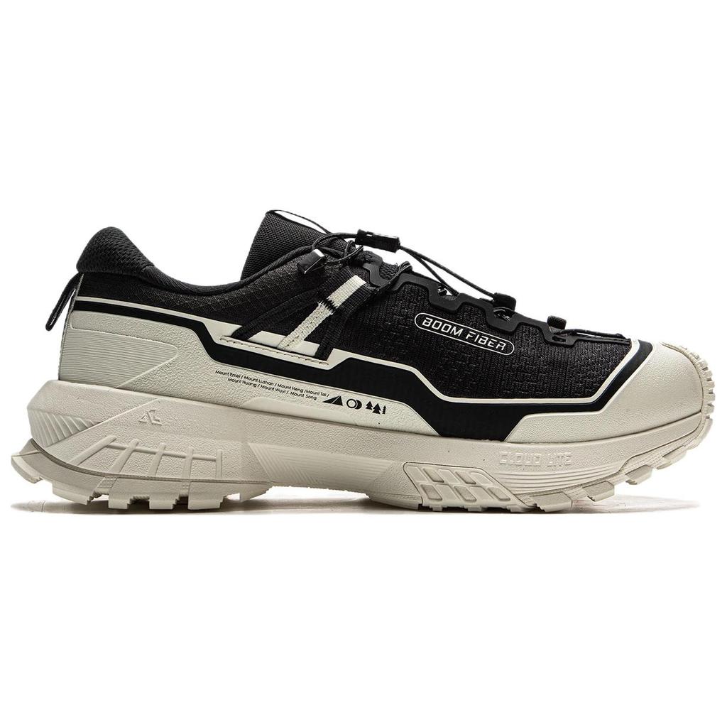 Li Ning CF Hiking Pro Модные Удобные Прочные Водонепроницаемые Дышащие Кроссовки для Хайкинга с Низким Верхом Унисекс Кроссовки для Хайкинга Черно-Белые AHTU017-10