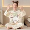 100% Cotton Girls Pajama Set Short Sleeve Cartoon Print Sleepwear Kids Home Wear