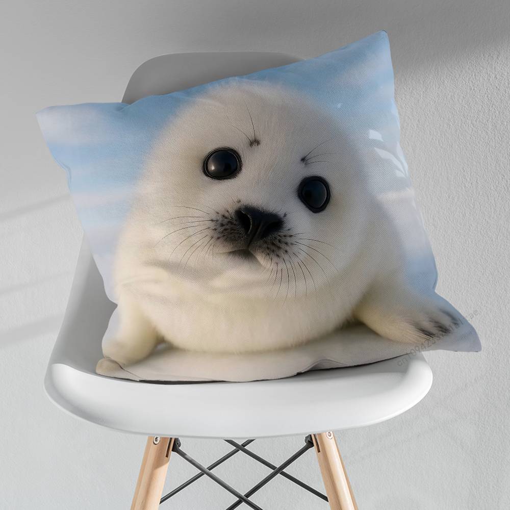 Animal Seal Cute Throw Pillow Case Living Room Sofa Cushion Cover For Home Bedroom Decoration Protector