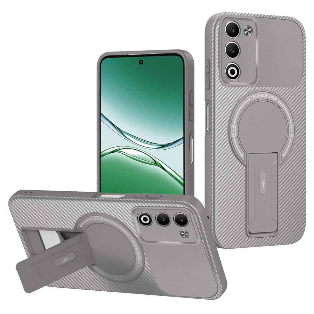 Для Oppo A5 5G Чехол Текстура углеродного волокна PC+TPU Чехол для телефона с подставкой