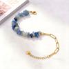 Geometric Irregular Sapphire Bead Bracelet Women Stainless Steel Vacuum Plated 2026 Design