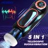 JIUAI Auto Male Masturbator With LED Display 10 Thrusting 4 Sucking 10 Vibration Pussy Vaginas Real Blowjob Sex Toys For Men