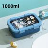Bento Box Plastic Large Capacity Lunch Box with Soup Bowl and Spoon Children School Picnic Compartment Food Container Gifts