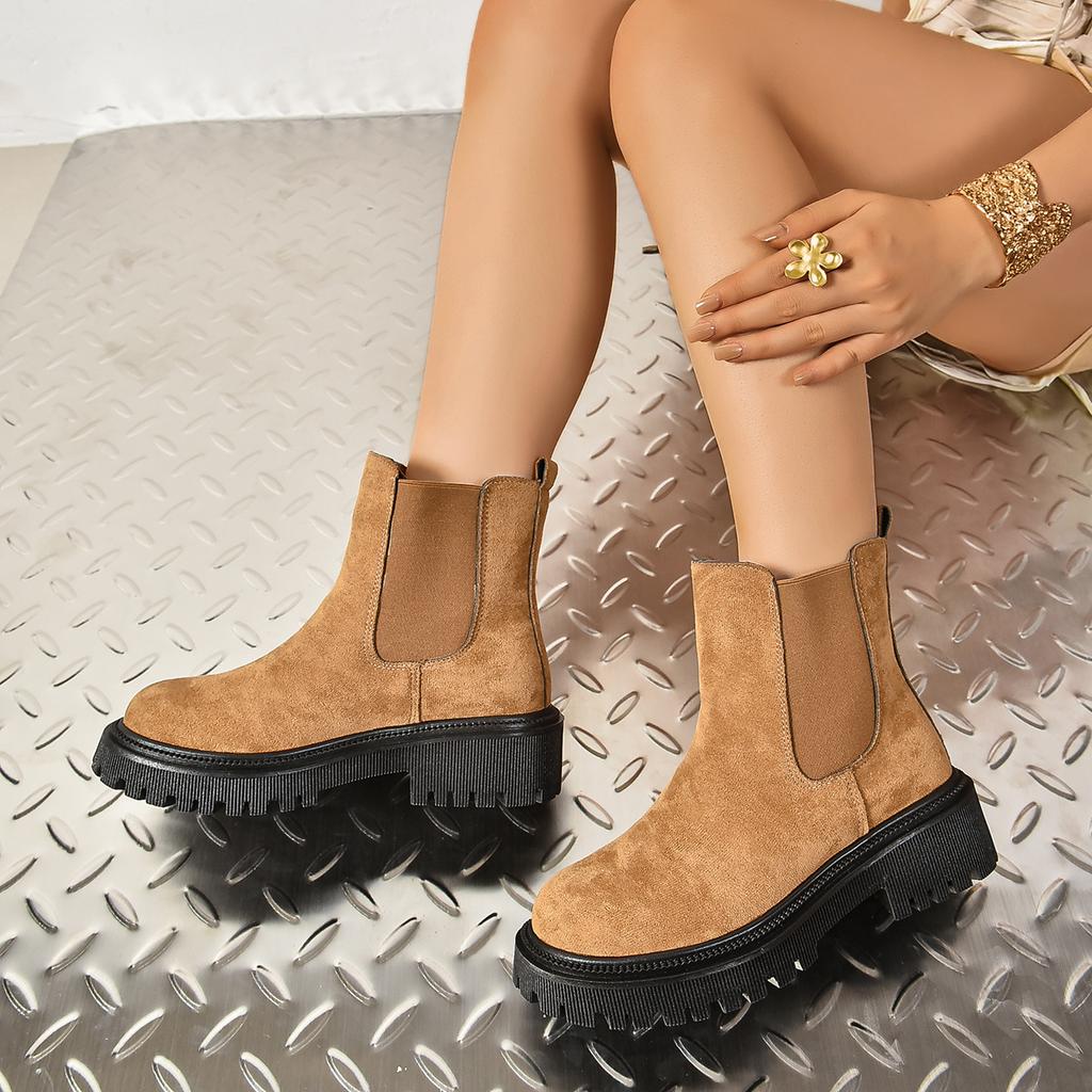 Женские ботинки весна-осень на платформе кожаные ботильоны с круглым носком женские модные легкие удобные туфли ручной работы для женщин