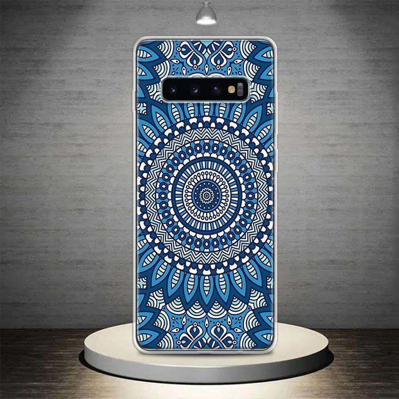 Цветной чехол-накладка с узором Тотем Мандала Цветок для Samsung Galaxy S22 S23 S24 S25 Ultra S21 FE S20 Plus S10 + S25Edge Мягкий Patte