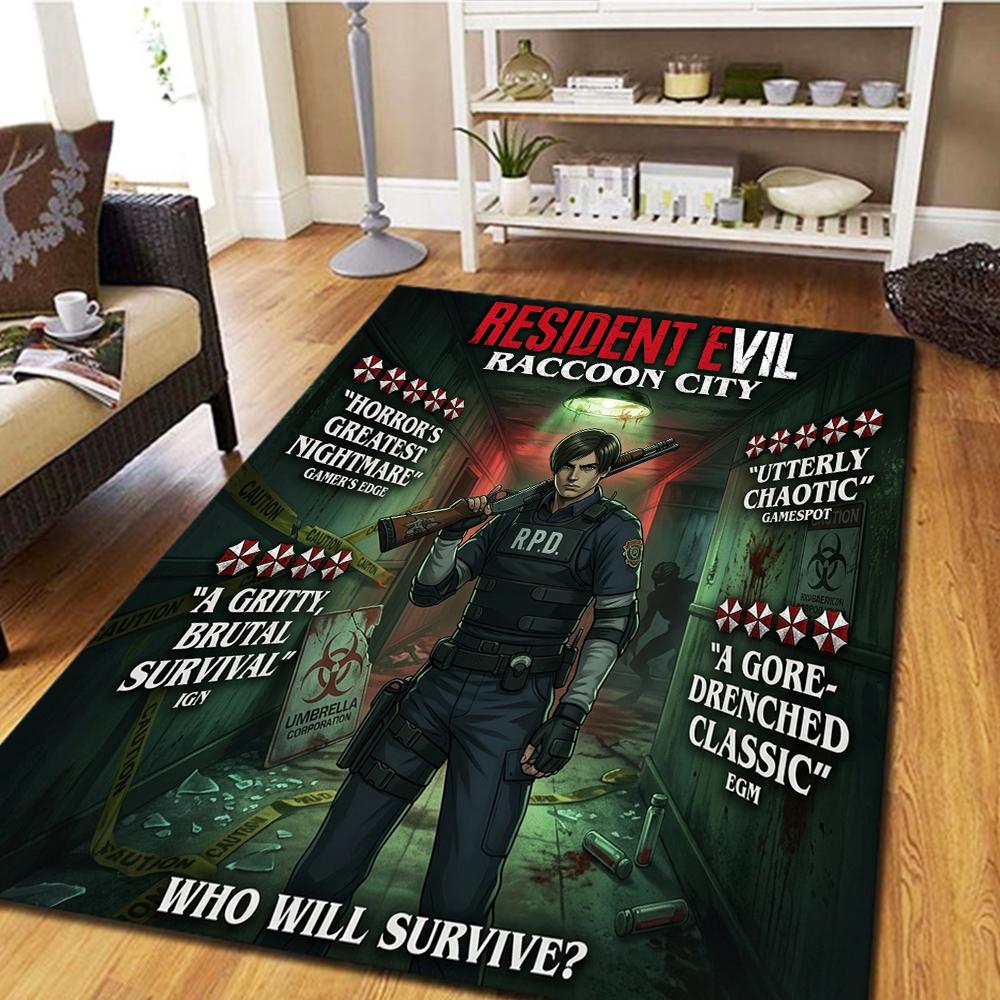 Resident Evil Bedroom Carpet, Living Room Use, Home Decor Cool Movie Mat Play Floor Mat -HE53