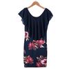 Сексуальное женское короткое мини-платье без рукавов с цветочным принтом для праздничной вечеринки