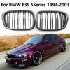 2PCS Front Center Matte Black Wide Kidney Hood Grille Grill For BMW E39 525 528 530 535 M5 1997 1998 1999 2000 2001 2002
