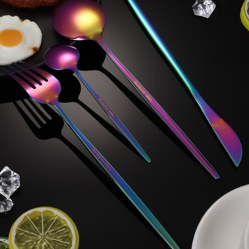 4 шт. Золотой набор столовых приборов из нержавеющей стали нож вилка ложка столовые приборы набор столовых приборов праздничная кухонная посуда подарок