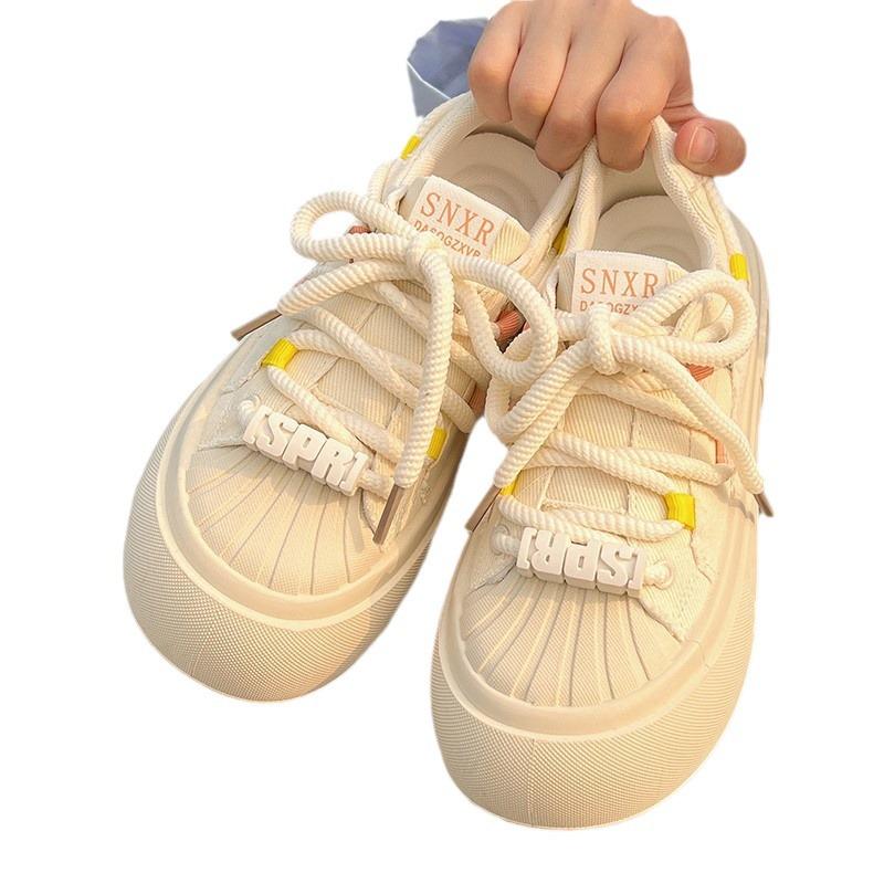 Туфли на платформе белые женские новые иллюстрации с круглой головкой студенческие толстые повседневные туфли