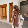 Luxury Unisex Wool & Cashmere Scarf: Thickened Solid Color for Autumn & Winter