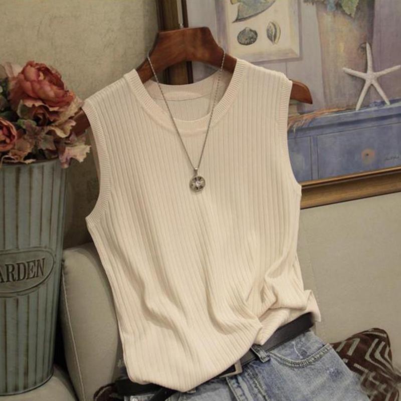 Летние женские топы, блузка, тонкая шелковая женская футболка без рукавов, белая футболка больших размеров, майка