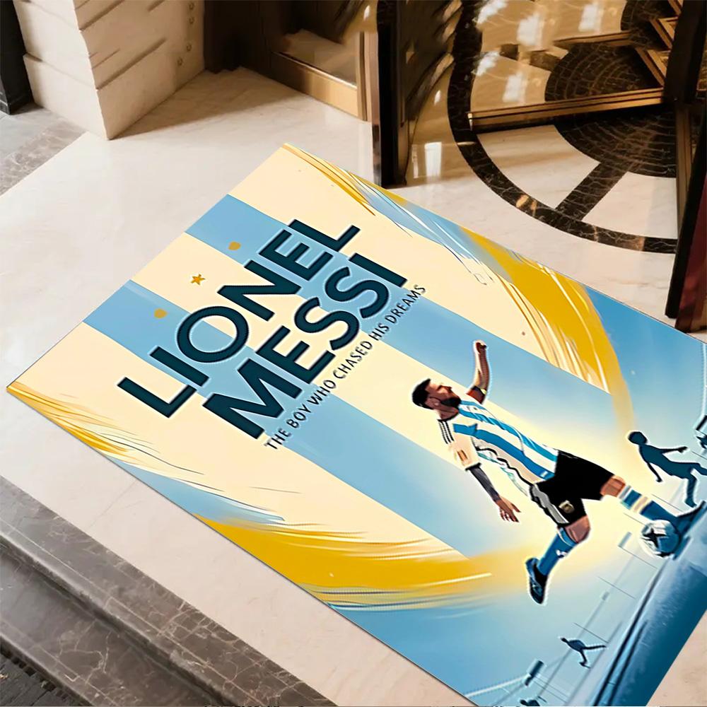 Argentina's Messi Action Floor Rug Office Rug Suitable for Foyer Dormitory Decorate room Bedrooms Anti-slip Rug Decorate Offices Wedding Party Gift