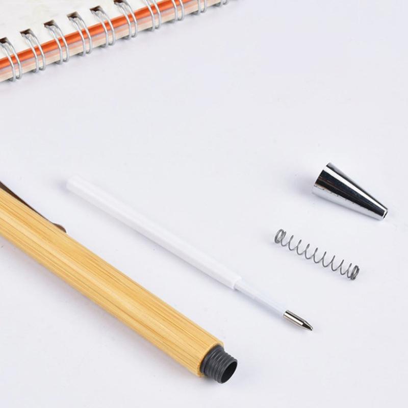 Набор из 10 шт., шариковая ручка из бамбукового дерева, наконечник 1,0 мм, синие, черные чернила, офисные, школьные канцелярские принадлежности, бизнес-зажим, шариковая ручка для подписи