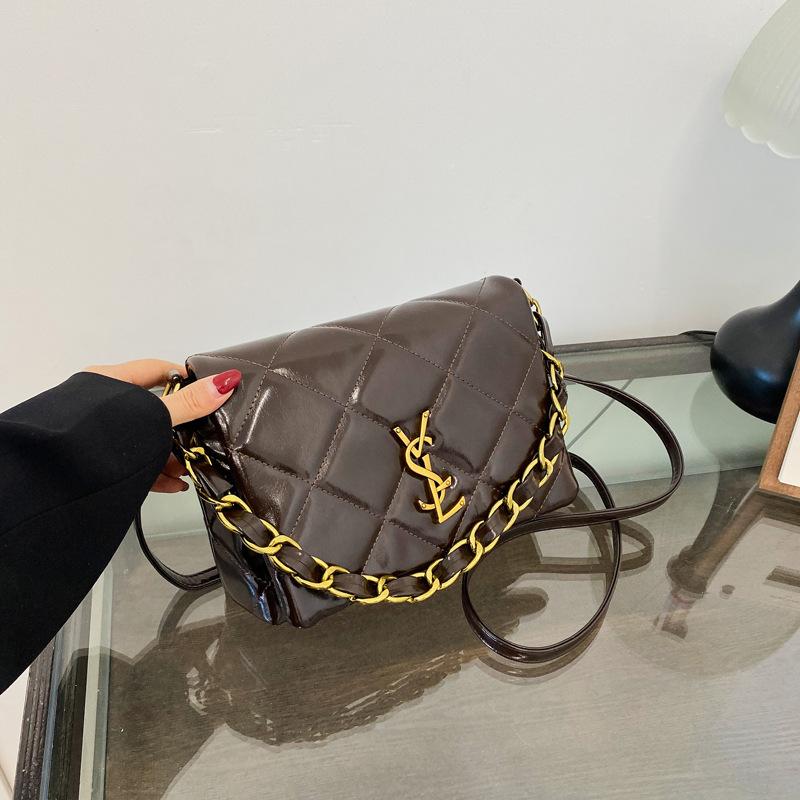 Осенне-зимняя высококачественная однотонная сумка-цепочка с ремешком под мышкой на одно плечо, модная женская сумка через плечо. Стильный, шикарный премиум-класса.