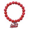 Low Price Sorority Delta Sigma Theta Charm Making Red White Bling Beaded Greek DST 1913 Soror Jewelry Elastic Bracelet
