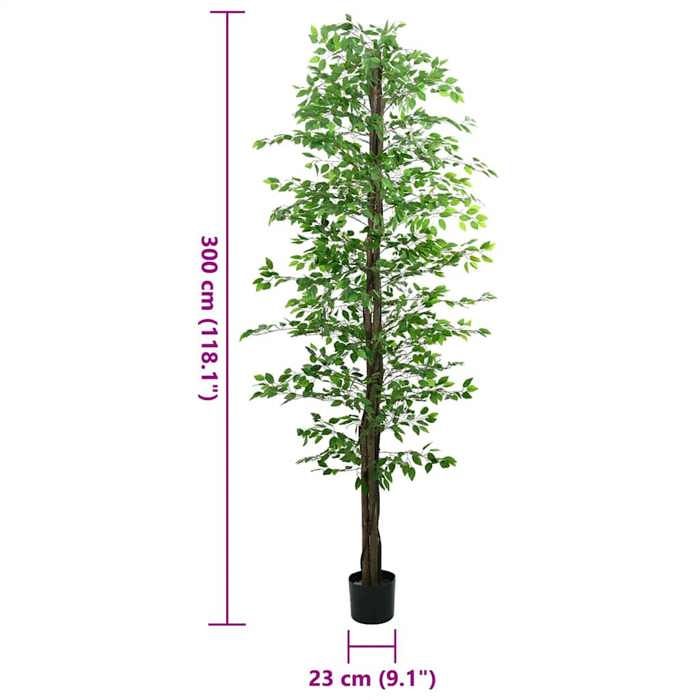 VidaXL Plante artificielle ficus 2016 feuilles 300 cm vert, plante artificielle, arbre artificiel, ficus artificiel, fausse 4103588
