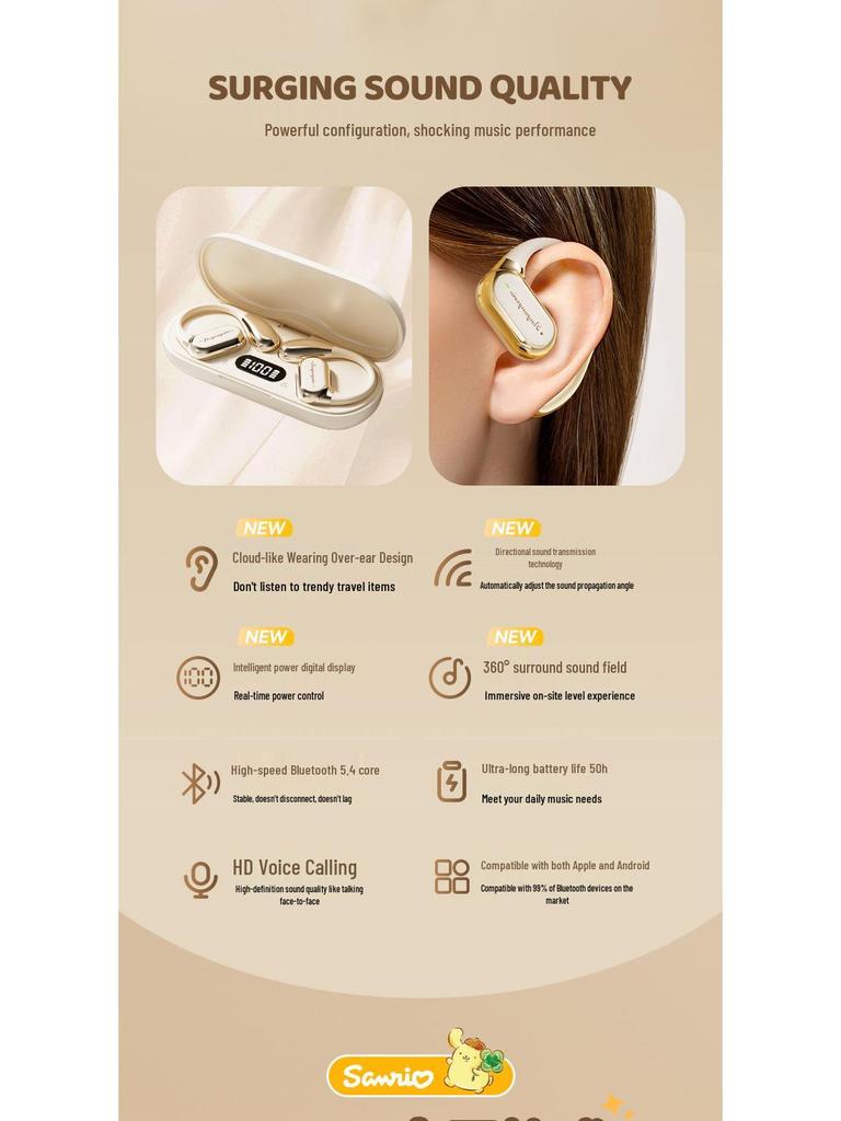 Sanrio Hello Kitty Bluetooth Wireless In-Ear Earphones for Sports & Gaming